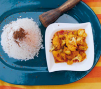 Coliflor masala con arroz basmati