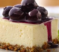 Tarta de queso con arándanos