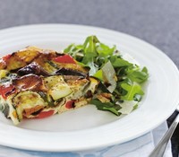 Tarta de verduras asadas con quesos de Cantabria