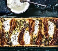 Quiche de hinojo, col kale y queso de cabra