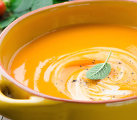 Crema de puerros y calabaza