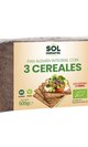Pan aleman tres cereales 500 gr de solnatural